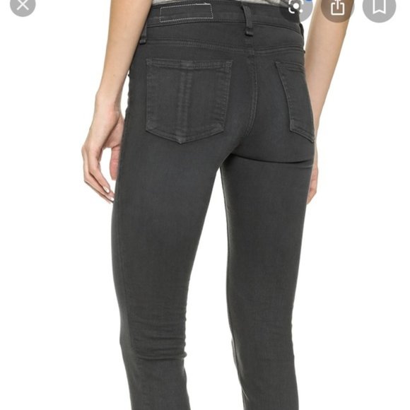 RAG & BONE Charcoal Grey Cropped Skinny Jeans size 28 - Picture 2 of 15